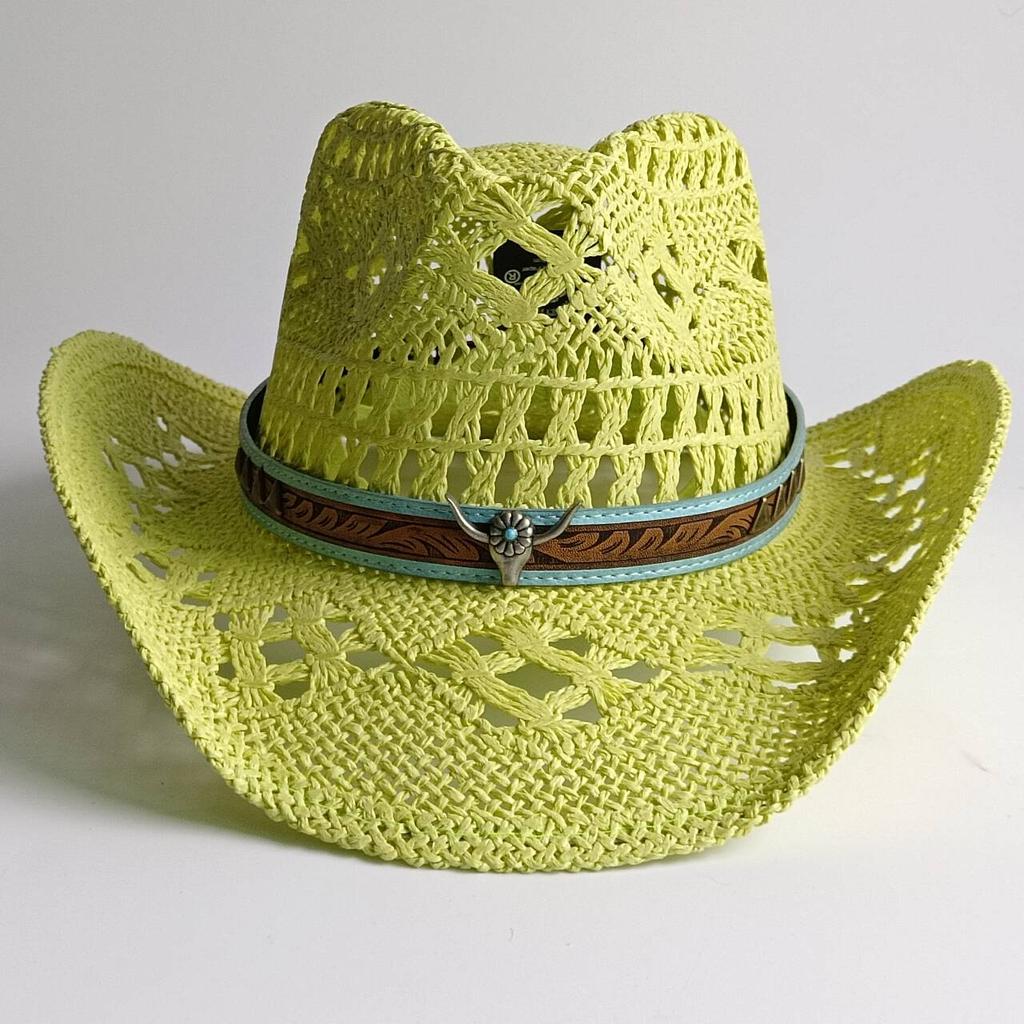 Sommer Strand Böhmischer Strohhut Holzperlen Ausgeschnitten Sonnenhut Muschel Damen Herren Westliche Cowboyhüte chapeau cowboy