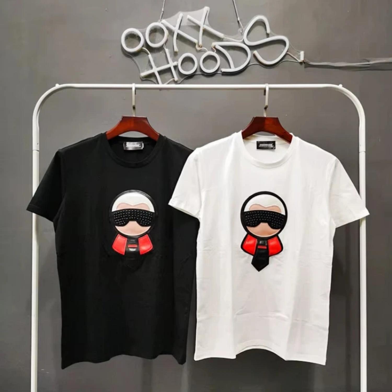 

2025 New Product Original Trendy Brand Fashion Casual Youth Trendy Beads Bow Tie Master Loose Short-sleeved T-shirt Top S разноцветный