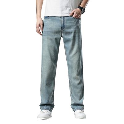 Tencel Denim Trousers For Men In Summer, Light And Loose, Straight, High-end, Soft, Trendy And Cool, Versatile Wide Legs