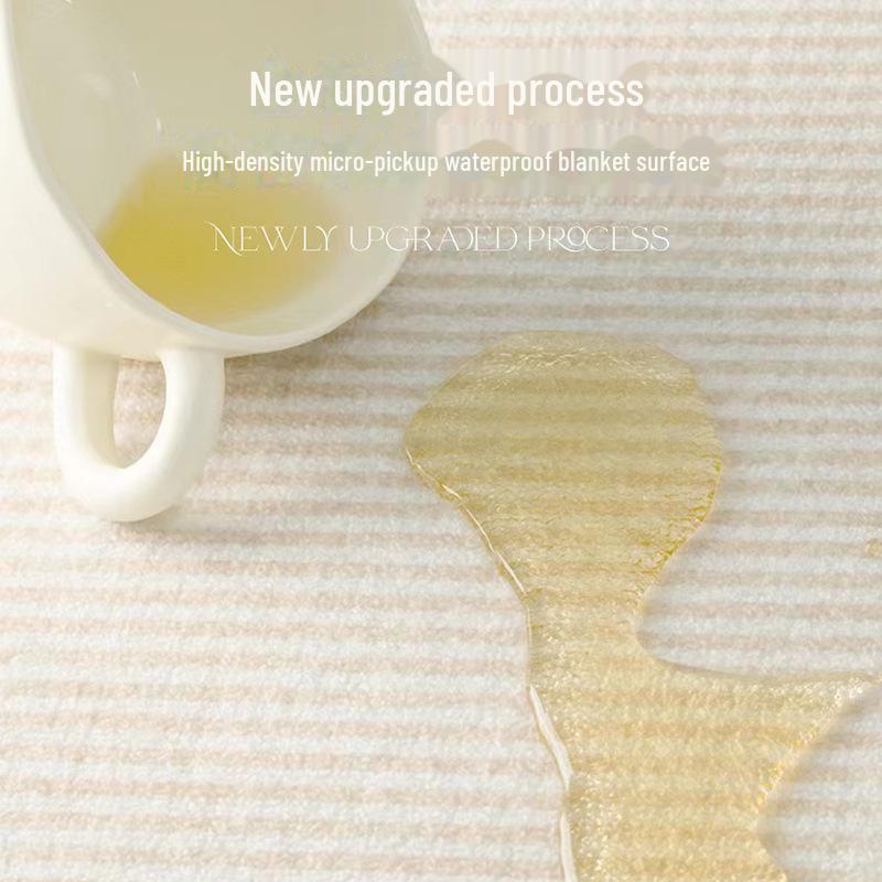 Covor de living crem cu bucle de catifea - impermeabil, decorațiuni dormitor și casă 2024