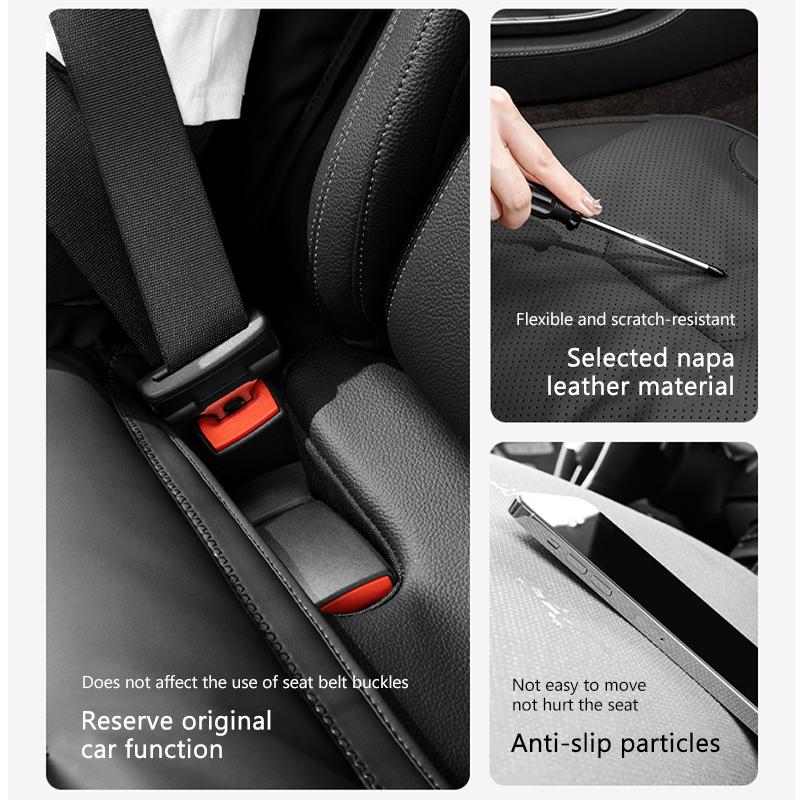 SEAMETAL Soft PU Leather Car Front Seat Cover Non-slip Velvet Front Rear Seat Cushion for All-Season 1pc