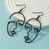 Trendy Abstract Black Long Dangle Earrings: European & American Style for Women