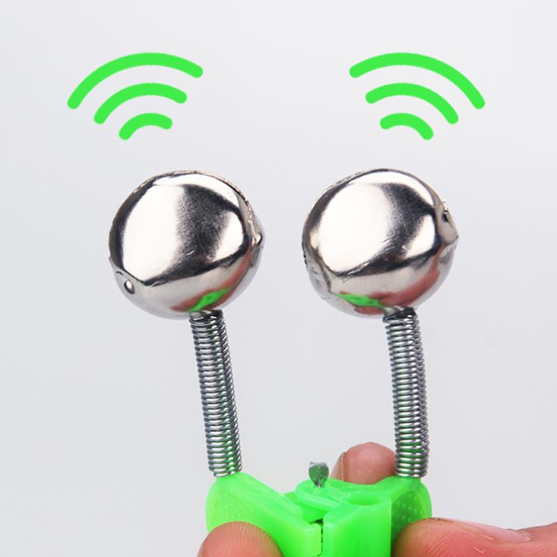 5/20Pcs Fishing Bite Alarms Fishing Rod Bells Tip Clip Bells Ring Green Abs Fishing Accessory Outdoor Pole Fish Bites Indicators
