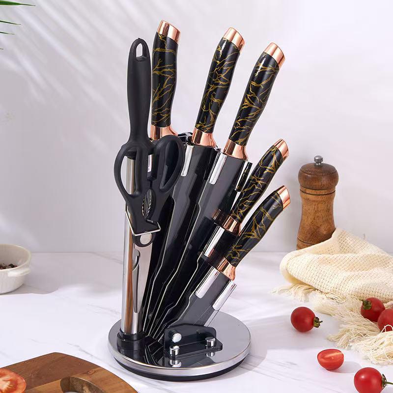 19-Piece Silicone Kitchen Knife Set with Holder: Chef Knife, Cooking Spoon, Shovel, and Household Cutlery.