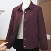 Women's Jacquard Lapel Jacket - Spring/Autumn 2026 Plus Size for Middle-Aged & Elderly Women