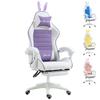 Gaming Chair, Ergonomic Reclining Computer Chair with Headrest, Lumbar Support and Ears for Girls & Adults, Purple