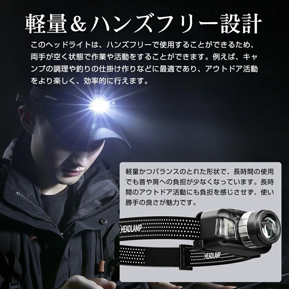 Reîncărcabil USB 1200mAh 800 4 Iluminare Impermeabil și Ajustabil Ideal pentru Noapte Exterior și Putere Compact și Lampă de Cap, Capacitate Mare, Lumeni,