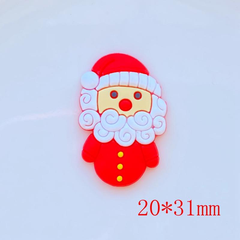 20pcs New Pattern Cute Cartoon Christmas PVC Flexible Glue Flat Back DIY Scrapbook Embellishment Phone Craft Decoration L88