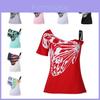Trendy Summer Butterfly Print Off-shoulder T-shirt For Women Loose Fit