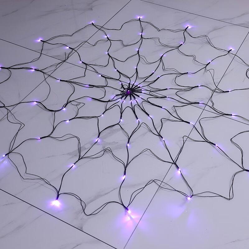 Halloween Lila Spinnennetz LED Lichterkette