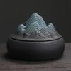 1pc Home Decor Ornaments Mountain Design Fire Prevention Incense Coils Burner Incense Holder Ceramic Censer Zen Tea Pet