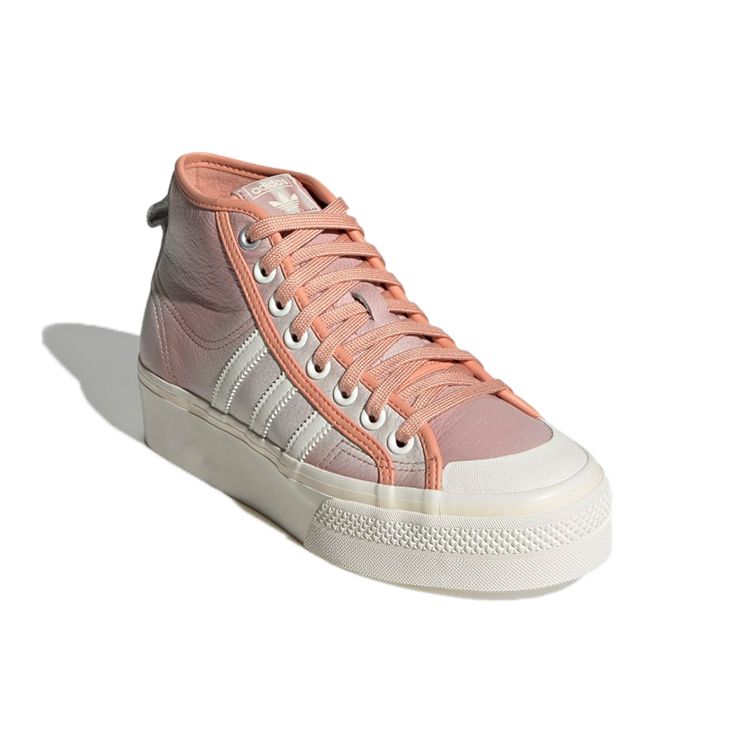 Adidas Originals Nizza Platform Mid Thick Sole Durable High Top Skate Shoes Women Sneakers Pink GX6521