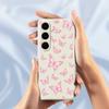 For Samsung Galaxy S24 FE Case Pink Butterflies Pattern Printing Straight Edge TPU Phone Back Cover