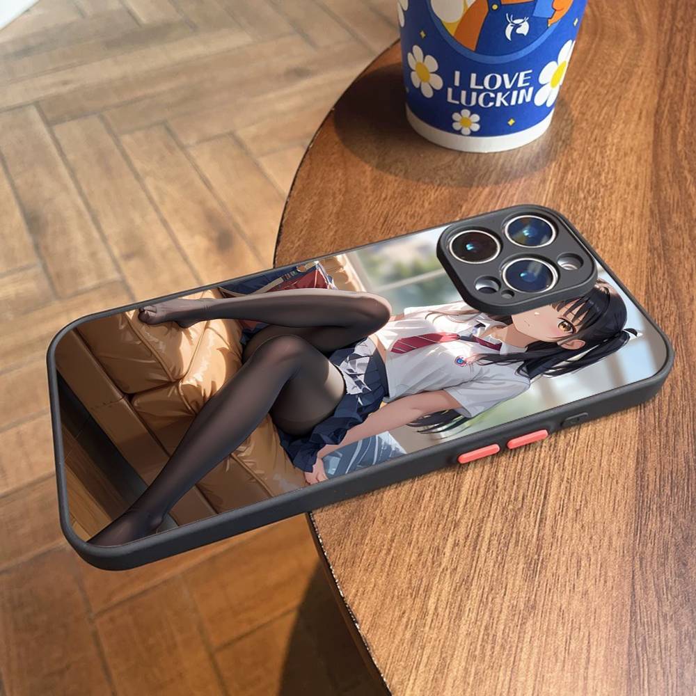 Cute Cartoon Japanese Anime Girl Matte Cover Phone Case For iPhone 16 15 14 11 12 13 Mini Pro Max X XR XS Shockproof