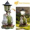 Solar Hexagonal Garden Lamp Resin Cute Figurine Light Animal/Child/Gnome Hexagonal Decorative Lamp Courtyard Decoration