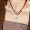 Metal Chain Necklace with Sunflower and Star Pendants Clavicle Choker for Women