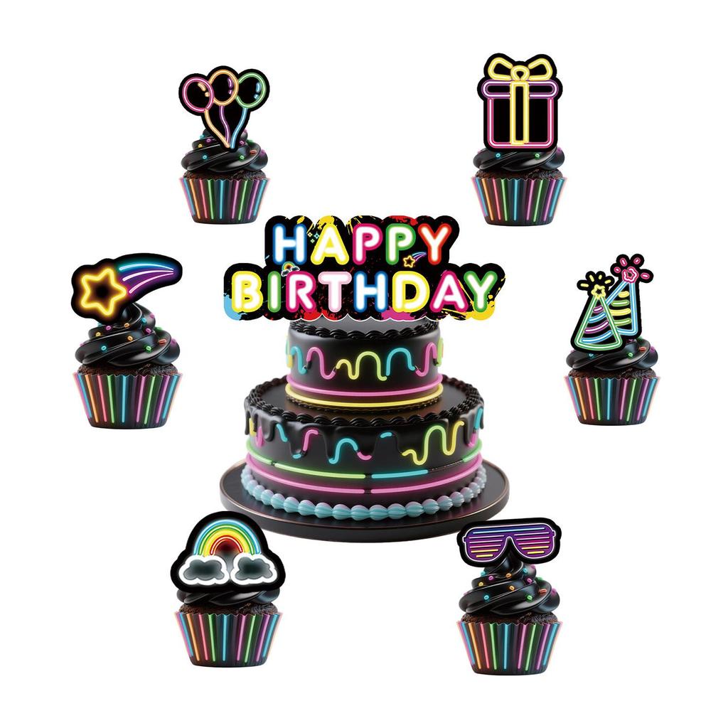 Set per Festa Graffiti al Neon: Piatti, Bicchieri, Tovaglia, Bandierine e Striscioni Monouso per Feste di Compleanno.