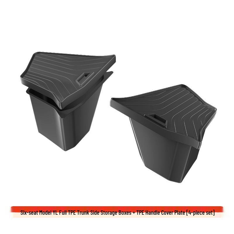 Tesla Model Y Six-Seater TPE Floor Mats Set: Includes Full Car Interior, Front and Rear Trunk Protection Mats.