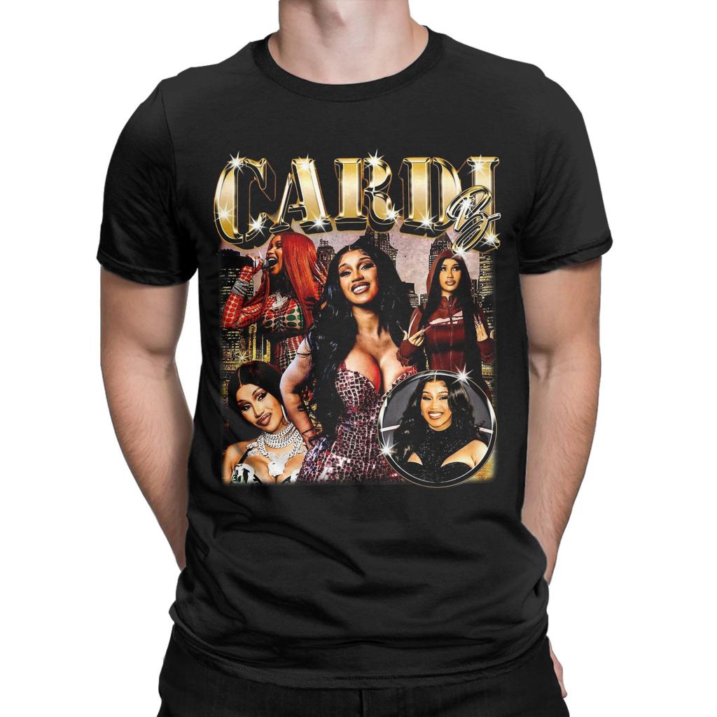 Rapper Cardi B T-Shirts Men  Funny Pure Cotton Tees Crewneck Short Sleeve T Shirt Printing Tops