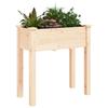 Vidaxl Flower Stand with Liner, 71X37X76 Cm, Solid Fir Wood