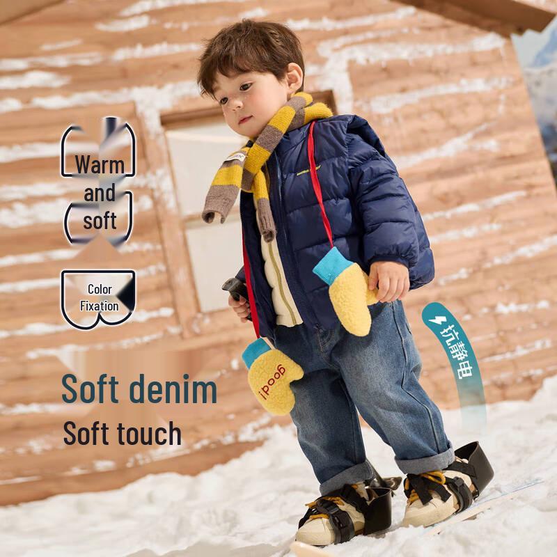 LUSON Baby Boys' Fleece-Lined Denim Jeans