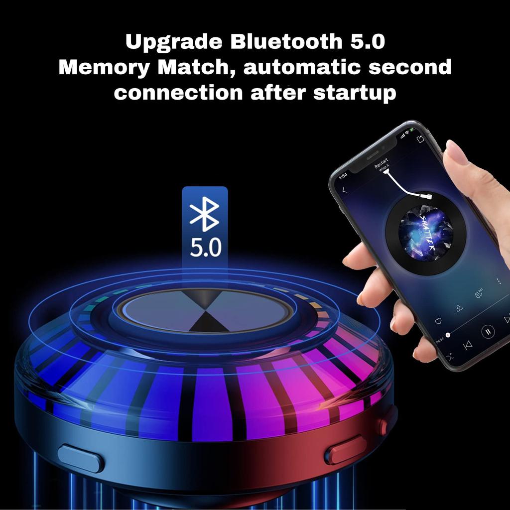 Portable RGB Music Rhythm Lights With Bone Conduction Speaker Bluetooth 5.0 Music Sync Color Changing Lights LED Pickup Light