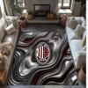 Tappeto in Flanella Stampato AC Milan Antiscivolo Morbido Poliestere Tappeto per Pavimento Tappetino Decorativo da Interno per Camera da Letto Soggiorno Divano Sala Giochi Decorazione Casa