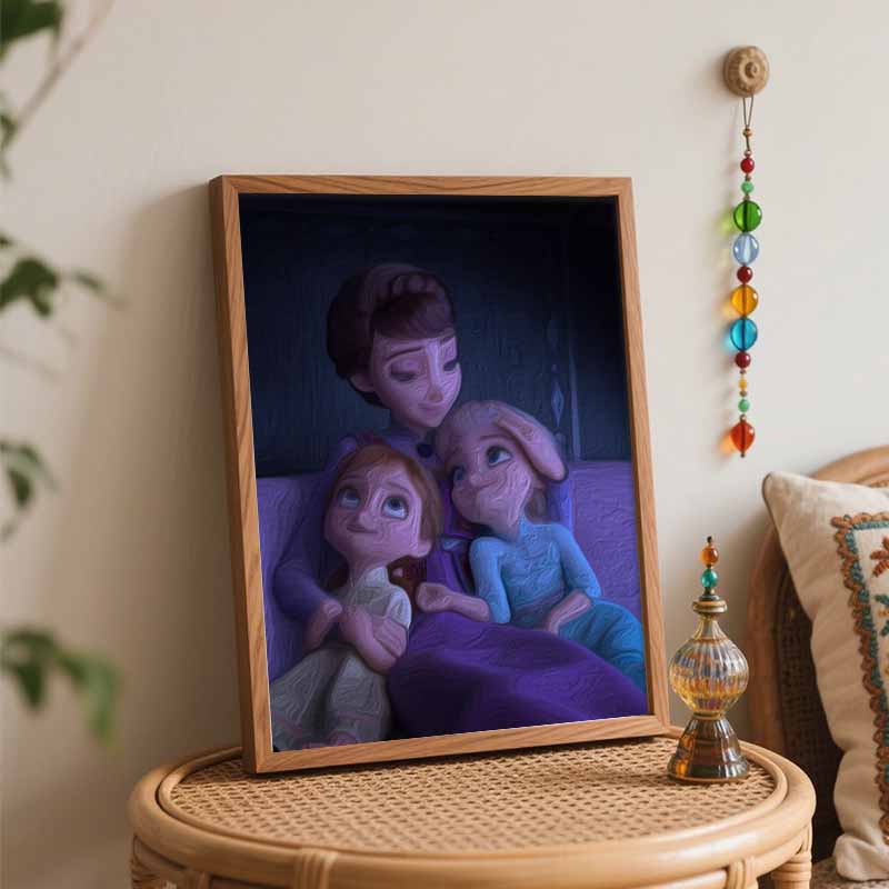 Disney Digital Oil Painting Elsa Anna Queen Diy Coloring Handpainted Home Decoration Gift, Diy