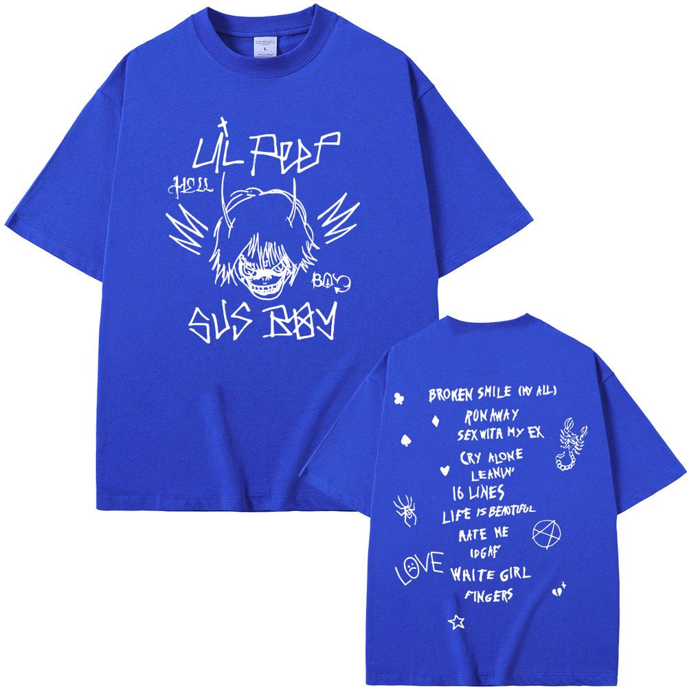 T-shirt Grafiche Hot Rapper Lil Peep Sus Boy When You're Sober T-shirt Uomo/Donna Moda Hip Hop Cotone Oversize T-shirt