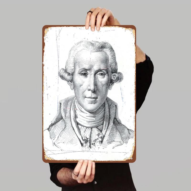 

Custom Vintage Portrait Metal Wall Art European Classical Home Decor for Living Room Study Room 7.9x11.8In(20x30cm)