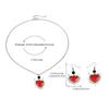 Zinc Zinc Alloy Black Necklace Earring Set Luxury Dangle Earrings Set Thorn Love Pendant Necklace  Gift