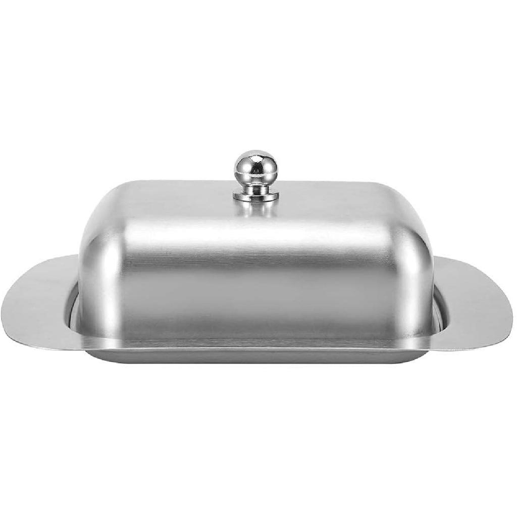 Butter Dish with Cover, Stainless Steel Butter Container Butterie Butter Dish for Kitchen Countertop Refrigerator, 7.3x4.8x2.8in