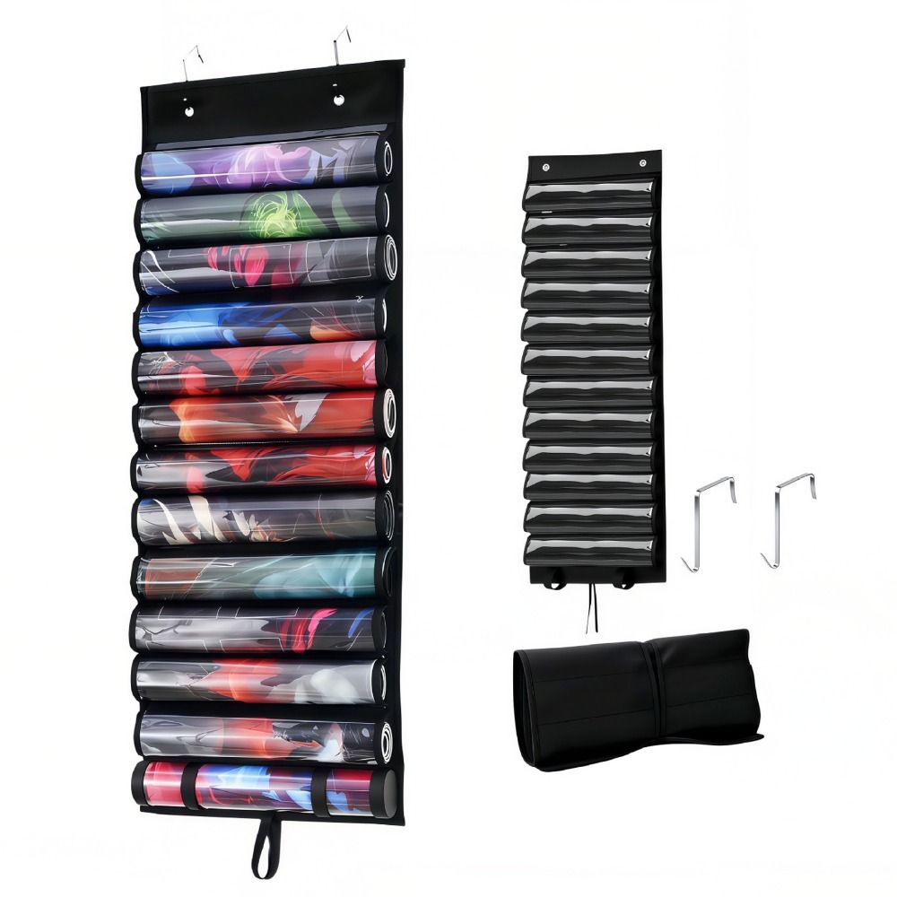 With 2 Hooks Game Mat Storage Plastic Slots Playmat Storage Bag Playmat Tube Hanging Bag