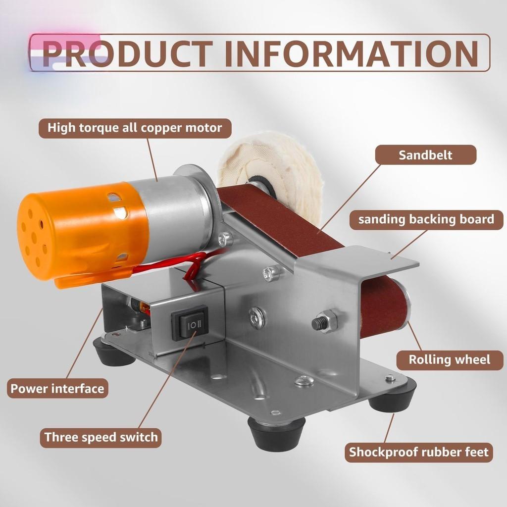 Multifunctional Electric Belt Grinder Electric Polishing Sharpener 7 Speed Adjustable Vertical Belt Sanding Polishing Machine