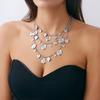 Ingemark 3Pcs/Set Creative Round Circle Metal Pendant Choker Necklace for Women New Vintage Adnustable Chain Party Jewelry Gift