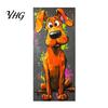 Decorative Adhesive for Household Bins Cartoon Animal Trash Can Sticker, Colorful Self-Adhesive PVC Decal, Waterproof Cute Fun Home Decor Cans Cat Dog