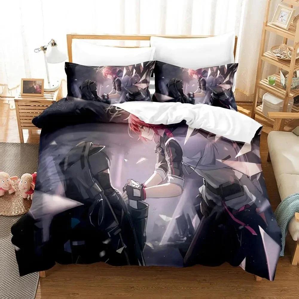 3D Print Anime Game Arknights Bedding Set Duvet Cover Bed Set Quilt Cover Pillowcase Comforter king Queen Size Boys Adult
