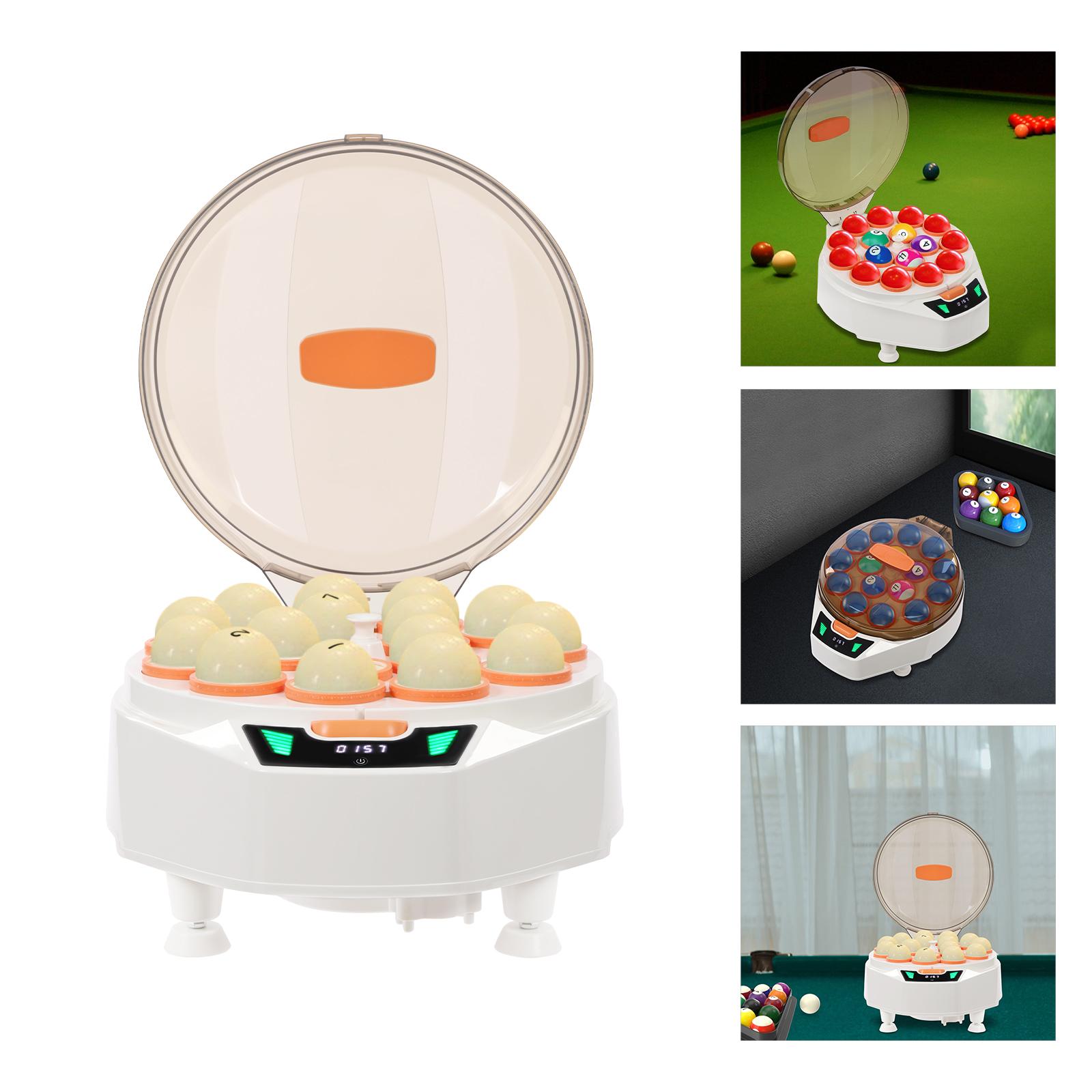 16 Шаров Полировщик Бильярдных Шаров PC, Желто-Коричневый/Черный Круглый Шнуровой Электрический Очиститель Бильярдных Шаров для Частных Бильярдных