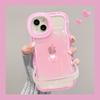 Applicable To Apple 15 Mobile Phone Case In Summer IPhone 14 Smudge Love 13 Wavy Edge 12 Invisible Double Bracket Transparent