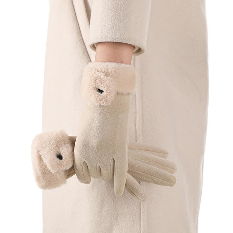 Women Cold Proof Windproof Touch Screen Outdoor Sports Touchable Screen Warm Full Finger Driving Mittens Winter Gloves