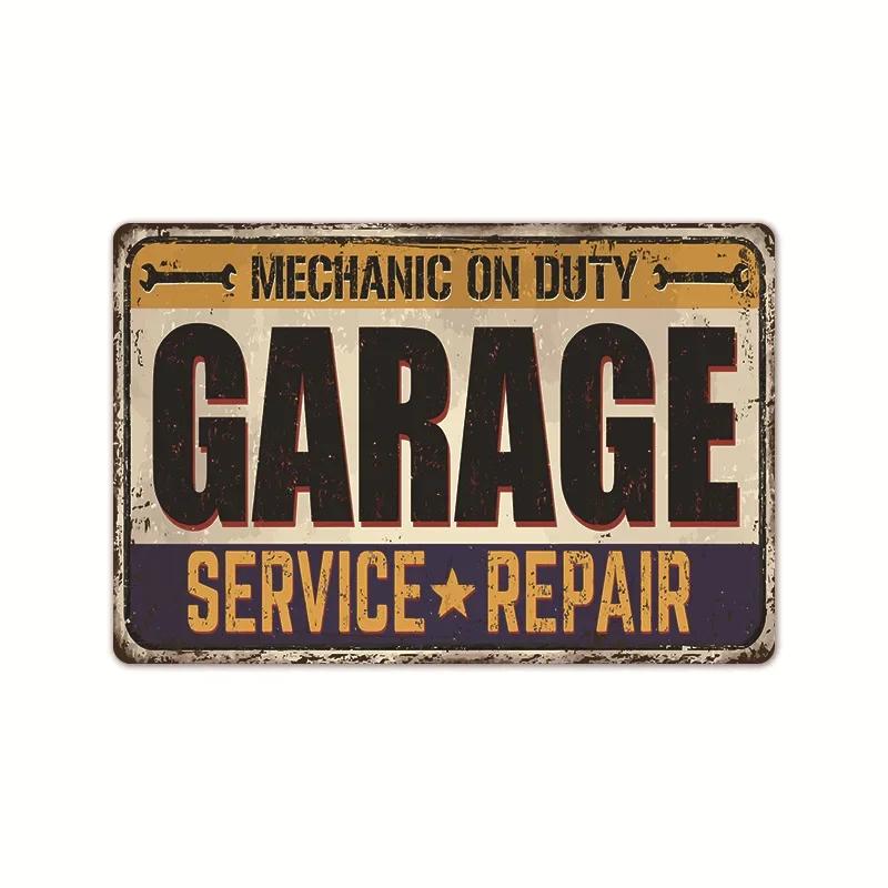 Garage Car Signs Vintage Metal Tin Sign Decor Repairing Car Tools Decorative Wall Plate Iron Crafts Tinplate Poster Rust Plaq