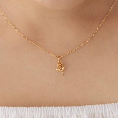 Geegee [silver925] Mini Rose Necklace (2color)