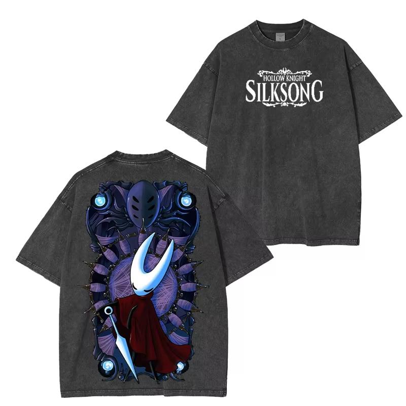 Classic Game Characters Cartoon Elements Men T-shirts Gothic Clothing Characters Washed and Worn T-shirts Sports Streetwear