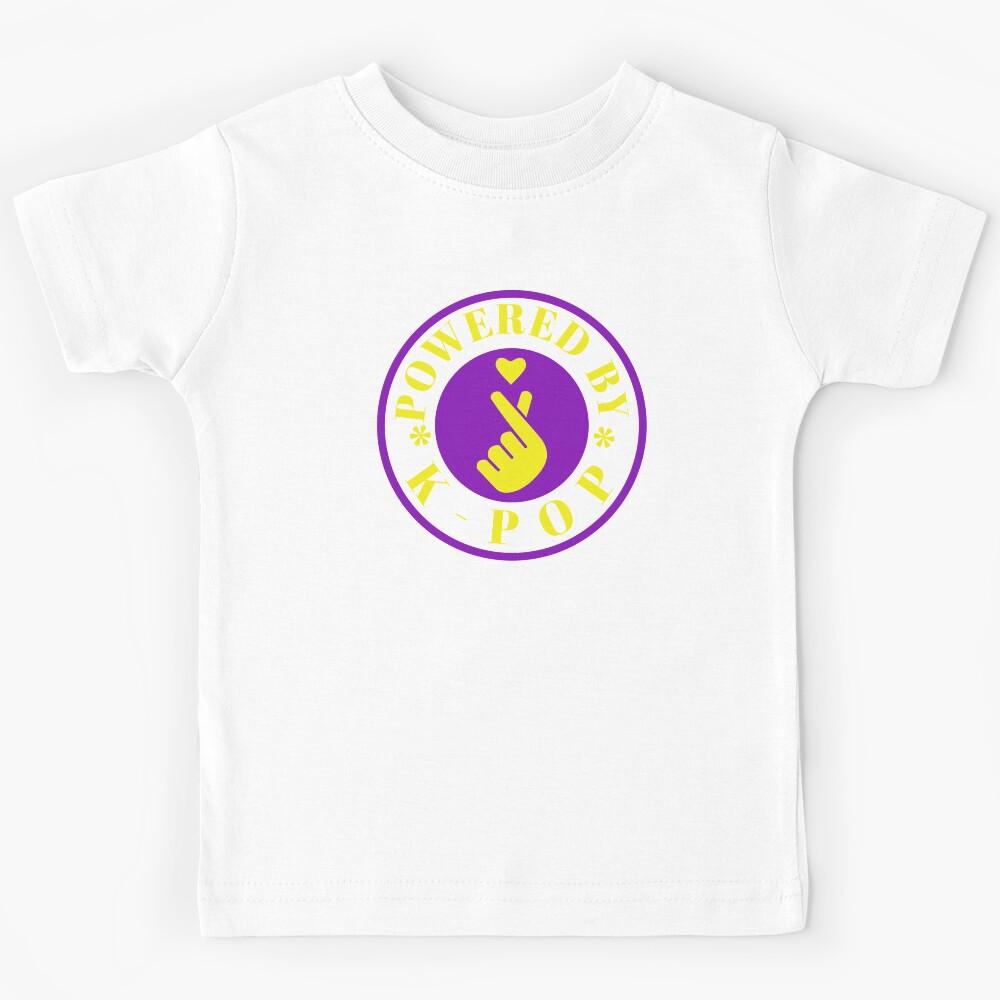 powered by kpop. colored light bulbs Kids T-Shirt 120