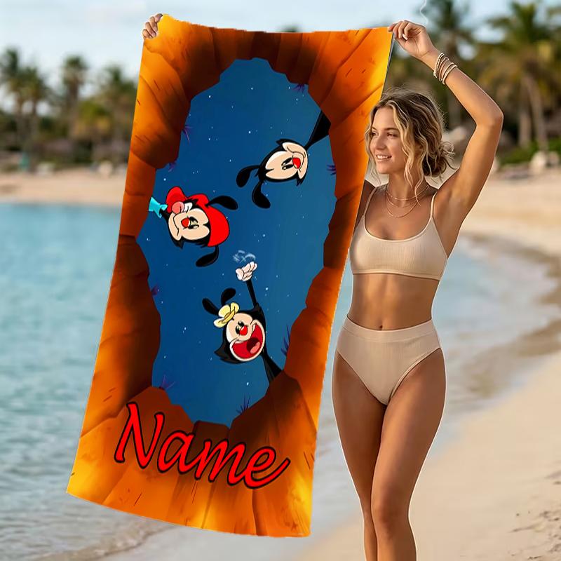 Customizable personalized beach towels Animaniacs themed designs.Suitable for the beach, yoga, sports;ideal as beach accessories