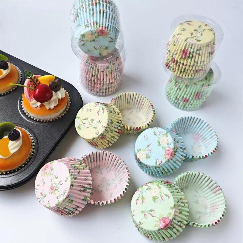 100Pcs/Lot Beautiful Flower Cupcake Paper Liner Baking Muffin Cupcake Mold Cups Cake Decorating Tools Cupcake Box Set