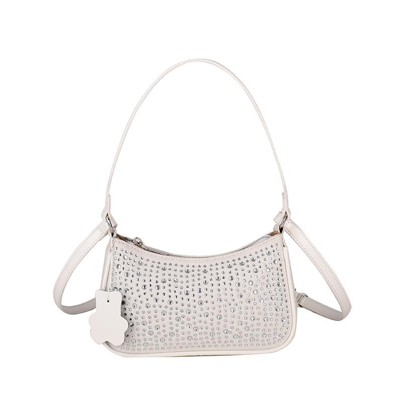 

Denim underarm bag summer 2025 new Korean version fashion rivet shoulder bag women s versatile messenger dumpling bag бежевый