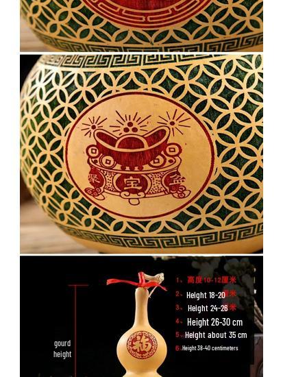 Chinese Knot Carved Gourd Pendant for Living Room Decoration or Gift