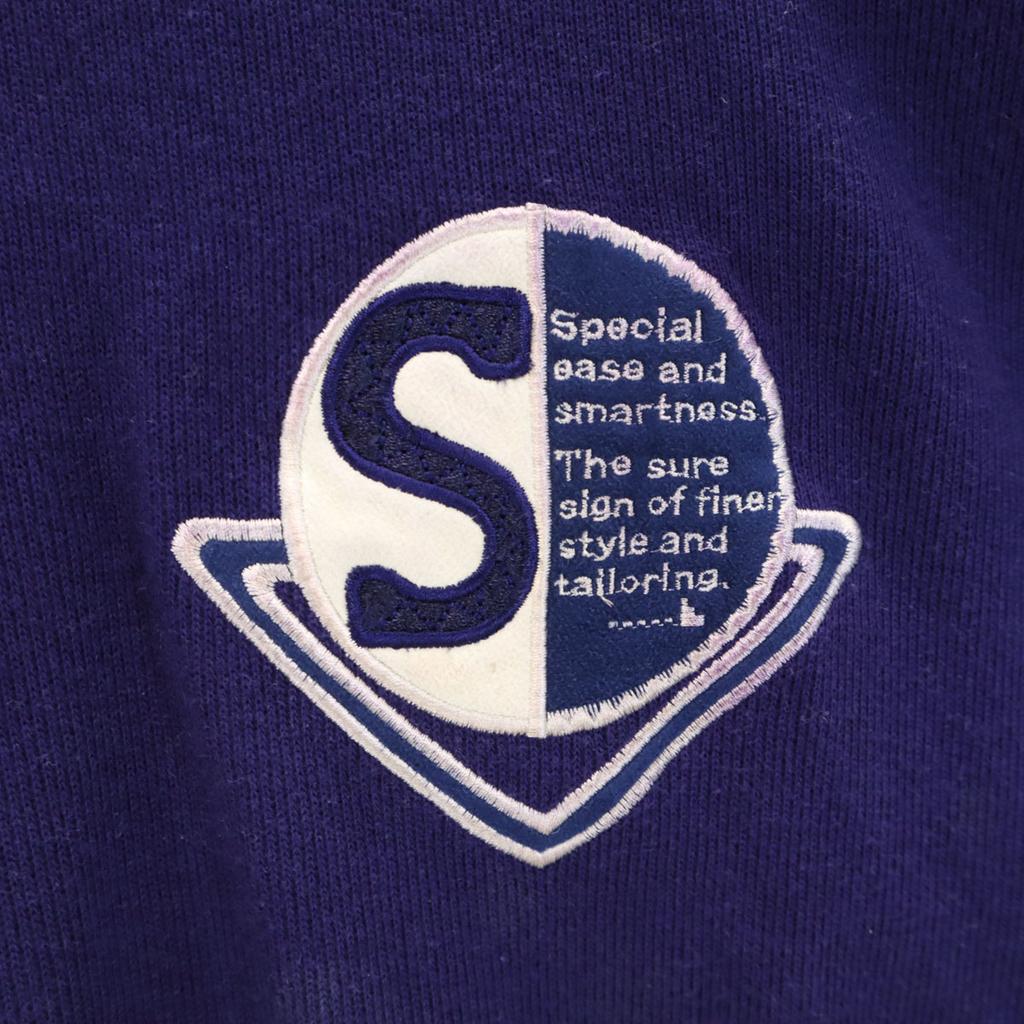 Santa Fe 90s Made In Japan Old Long Sleeve Trainer 4 Purple Navy Sweat Men's Used