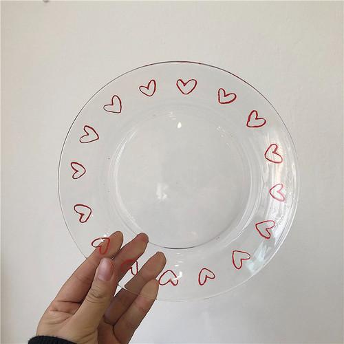 

1 шт. корейский стиль милый ретро граффити любовь тюльпан стеклянная тарелка послеобеденный чай десерт паста стейк ужин фруктовый салат